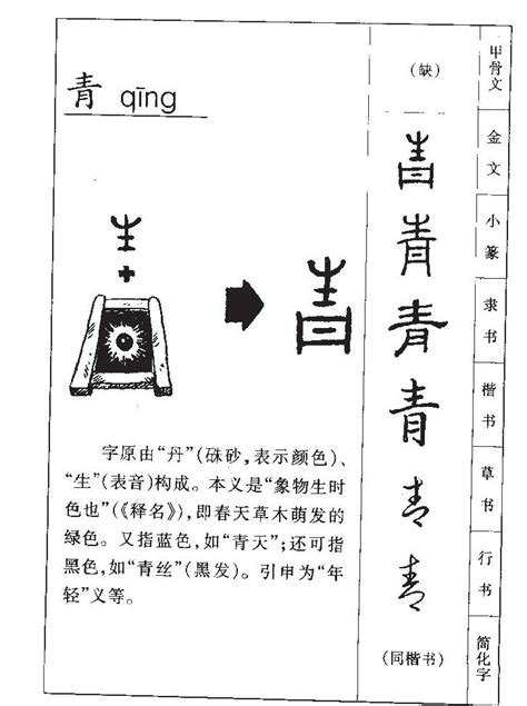 青字部件|含有青的汉字，带青的字45个